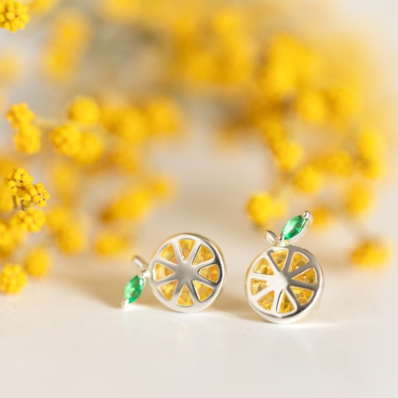 Sparkling Lemonade Earrings (S925) - Only 1 left! - Picture 3 of 6